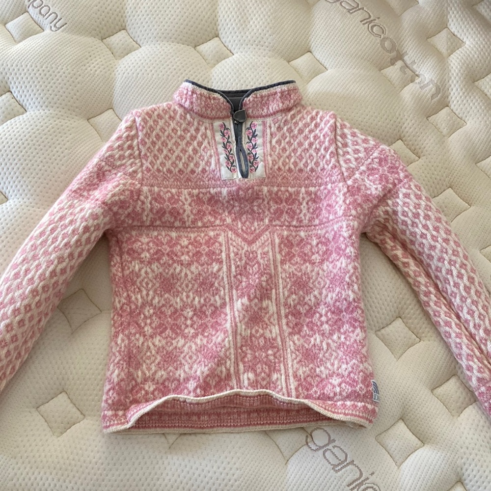 Norwegian zip up wool sweater